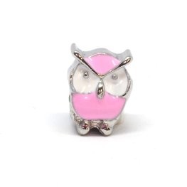 Charm hibou rose