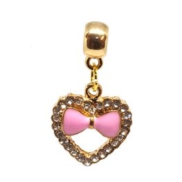 Pendentif coeur noeud rose